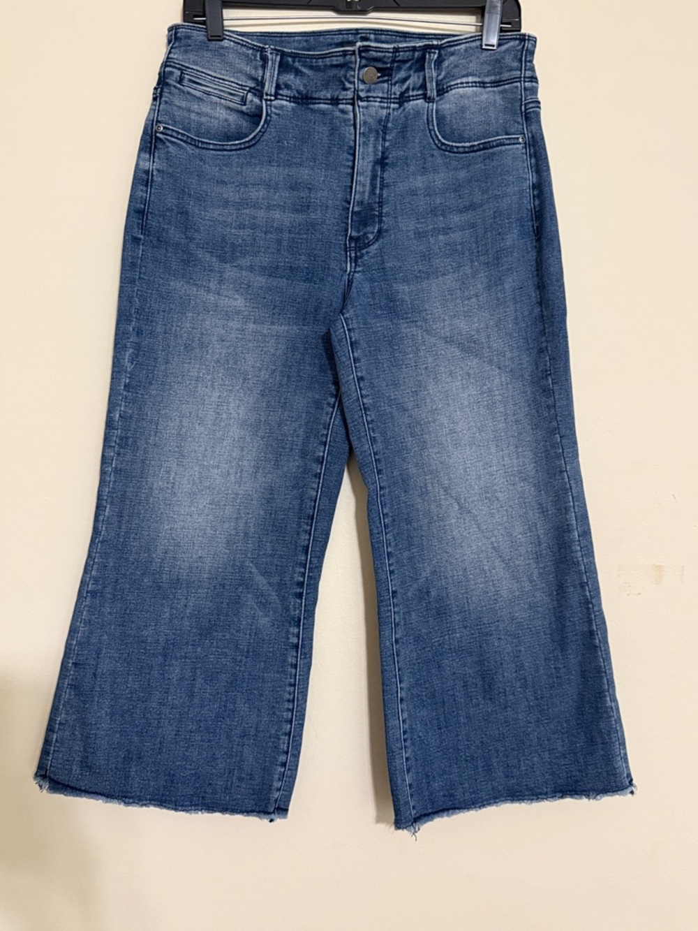 NYDJ Mid Wash Wide-Leg Cropped Jeans women 8 caliente casual vacation office